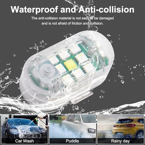 Automaze 2 PCS Wireless LED Strobe Lights with Remote Control, High Brightness 7 Colors USB Charging Led Drone Anti-Collision Lights Night Warning Light for Car Motorcycle Aircraft Bike RC - Image 5
