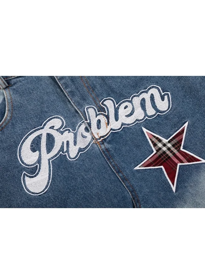 Madam Uniq Y2K American Vintage High Street Star Embroidered Jeans