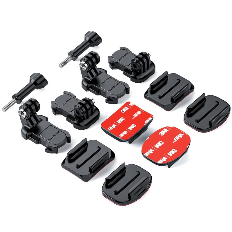 Sametop Helmet Sticky Mounts Adhesive Buckle Mount Screw Accessory Kit Compatible with GoPro Hero 13 12 11 10 Max 9 8 7 6 5 Session DJI Osmo Insta360 AKASO Action Cameras (12 in 1) - Image 1