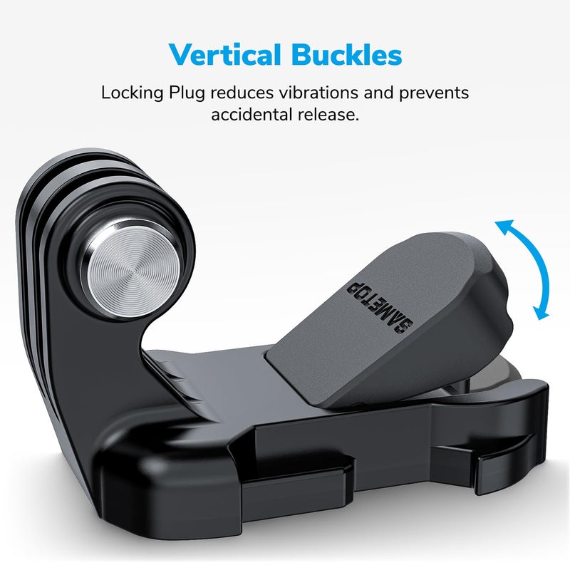 Sametop Helmet Sticky Mounts Adhesive Buckle Mount Screw Accessory Kit Compatible with GoPro Hero 13 12 11 10 Max 9 8 7 6 5 Session DJI Osmo Insta360 AKASO Action Cameras (12 in 1) - Image 4