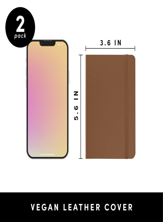 PAPERAGE Lined Pocket Journal Notebook, 1 Pack, (Cognac), 160 Pages, Small, 3.6 inches x 5.6 inches - 100 GSM Thick Paper, Hardcover - Image 2