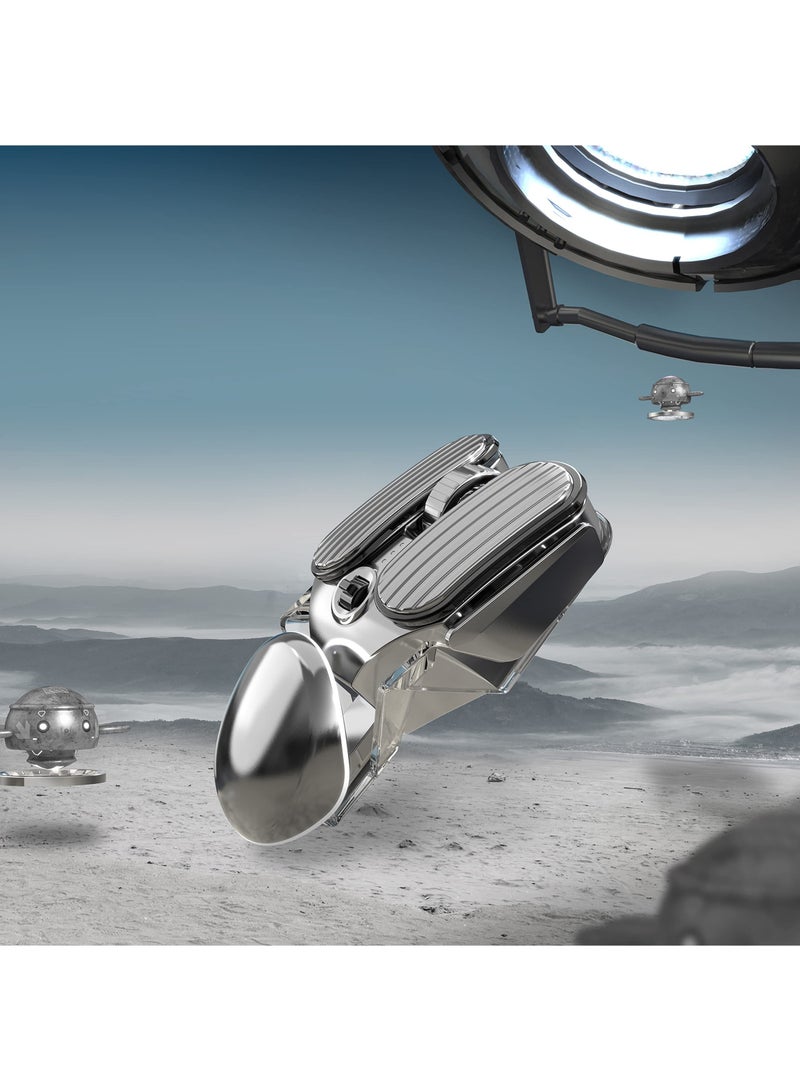 Wireless Bluetooth Dual Mode Mouse, 2.4G Ergonomic Optical Mouse for Computer, PC, Laptop etc, 800/1200/1600/2000/2400 DPI, Multiple Lighting Effects, Long-Lasting Battery Life (Silver) - Image 3