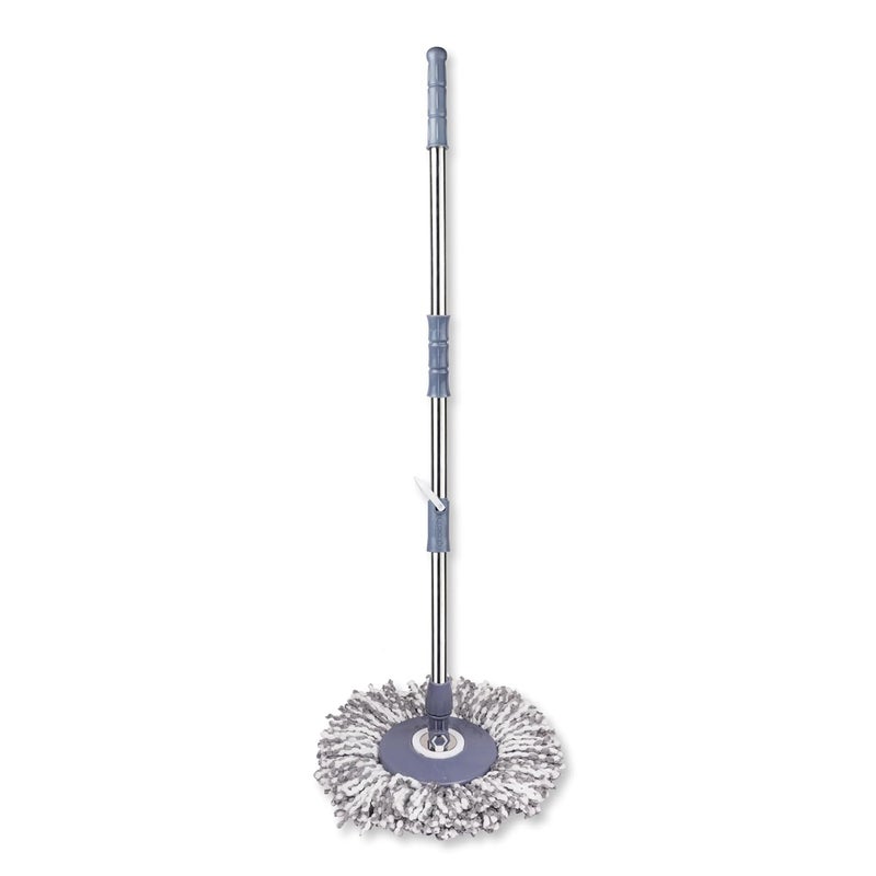 VAULT BHARAT Vault Bharat Premium mop Stick for Floor Cleaning 360 Degree Spin Mop Stick Rod with 1 Microfiber Refill Standing Magic Pocha with Easy Grip Handle for Floor Cleaning Grey Warranty 1 Year - Image 1
