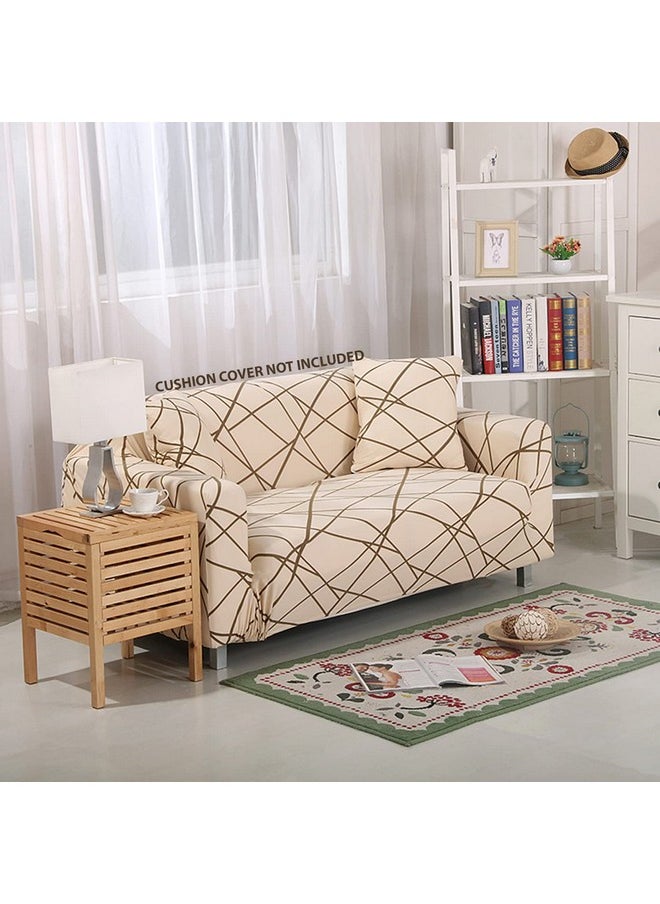 HOUSE OF QUIRK House of Quirk Universal Single Seater Sofa Cover Big Elasticity Cover for Couch Flexible 140 GSM Sofa Slipcover (Beige Line, 90-145cm)  - Image 2