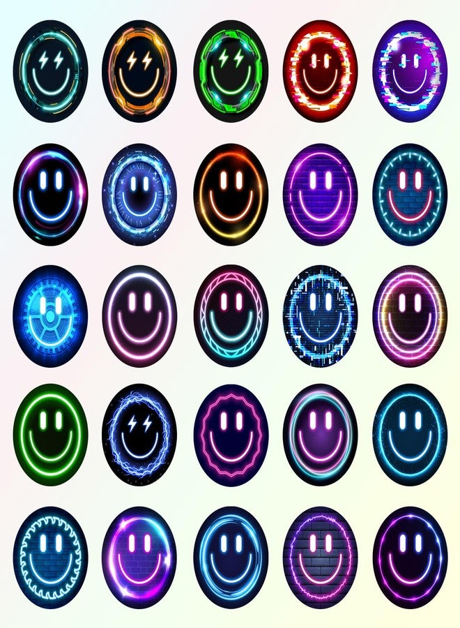 Wercokt 50PCS Smiling Stickers, 50PCS Neon Stickers, Cute Water Bottle Sticker for Kids, for Teaching Rewards, Notebooks, Stationery, Luggage, Cartoon PVC Happy Sticker - Image 5