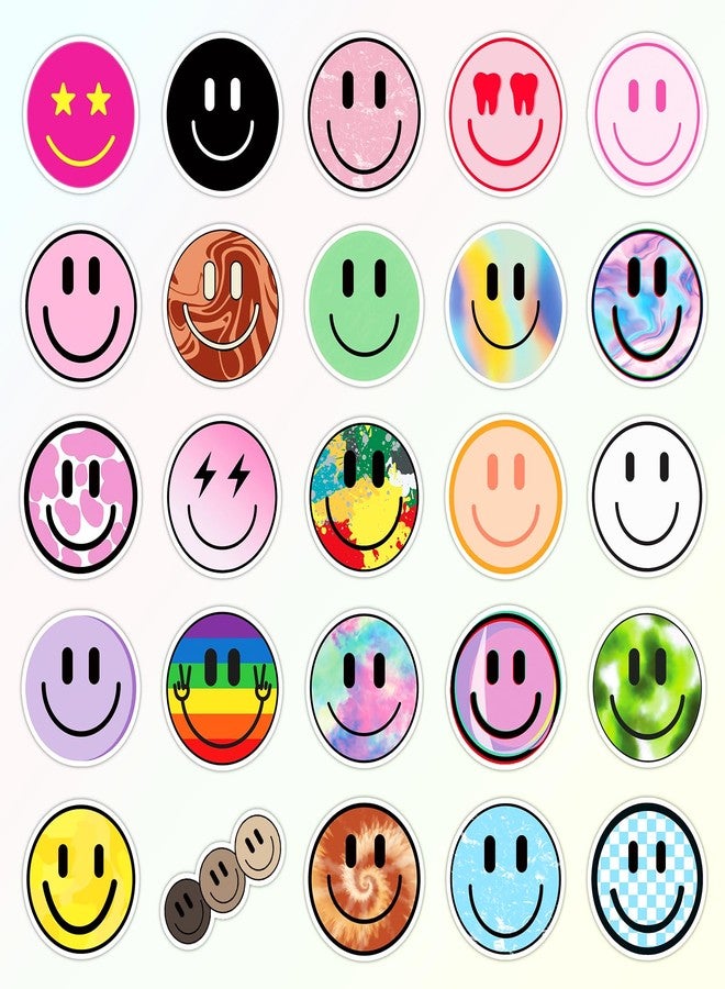 Wercokt 50PCS Smiling Stickers, 50PCS Neon Stickers, Cute Water Bottle Sticker for Kids, for Teaching Rewards, Notebooks, Stationery, Luggage, Cartoon PVC Happy Sticker - Image 2