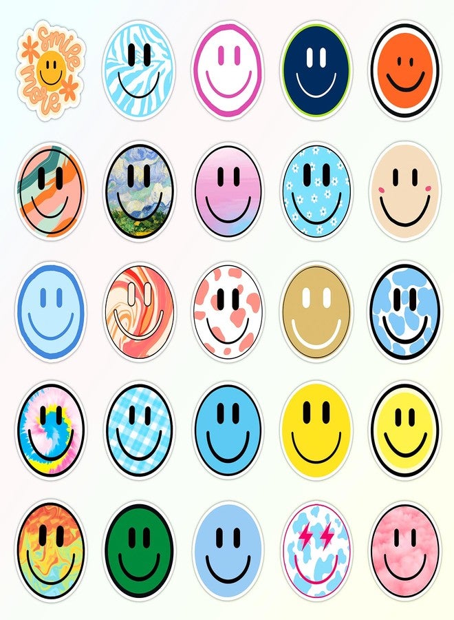 Wercokt 50PCS Smiling Stickers, 50PCS Neon Stickers, Cute Water Bottle Sticker for Kids, for Teaching Rewards, Notebooks, Stationery, Luggage, Cartoon PVC Happy Sticker - Image 3