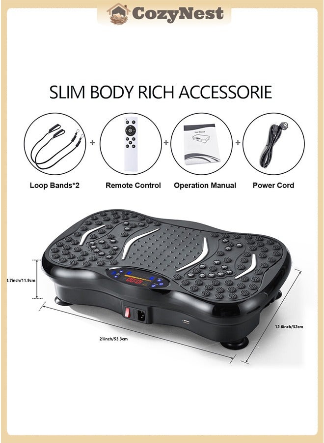 CozyNest Vibration Plate Fitness Platform Exercise Machine Vibrating Lymphatic Drainage Shaking Full Body Shaker Workout Vibrate Stand Shake Board Sport Gym for Weight Loss Fat Burner for Women Men - Image 1