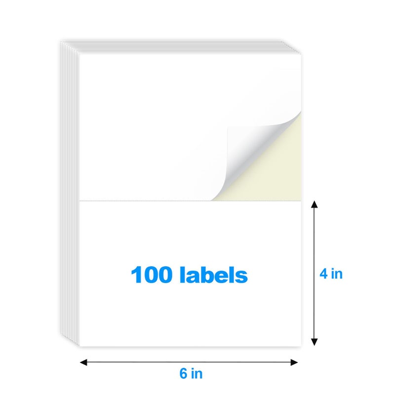 MaxGear 4x6 inch Removable Labels 100 Pcs, Water/Oil/Tear Resistants No Residue for Home Packing Box and Storage Bins, Matte White Paper Sheets, Permanent Strong Adhesive, Dries Quickly - Image 3