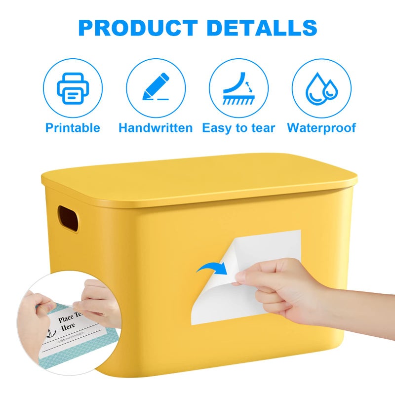MaxGear 4x6 inch Removable Labels 100 Pcs, Water/Oil/Tear Resistants No Residue for Home Packing Box and Storage Bins, Matte White Paper Sheets, Permanent Strong Adhesive, Dries Quickly - Image 2