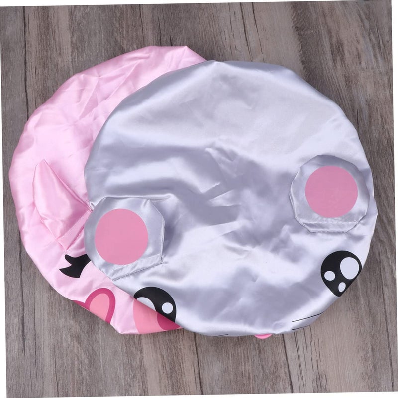 Medium Cartoon Shower Cap For Kids Soft Reusable Bathing Hat Assorted Colors - Image 5
