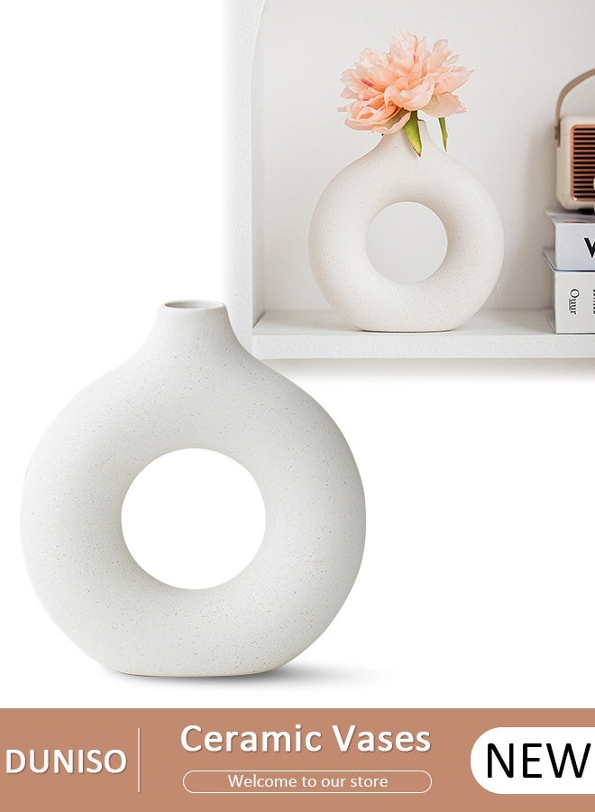 DUNISO Ceramic Vase for Decor Small Flower Vases Dining Table Decor - Image 1