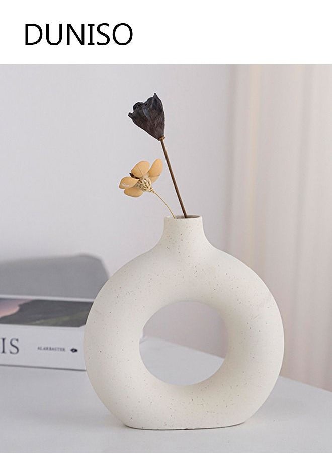 DUNISO Ceramic Vase for Decor Small Flower Vases Dining Table Decor  - Image 1
