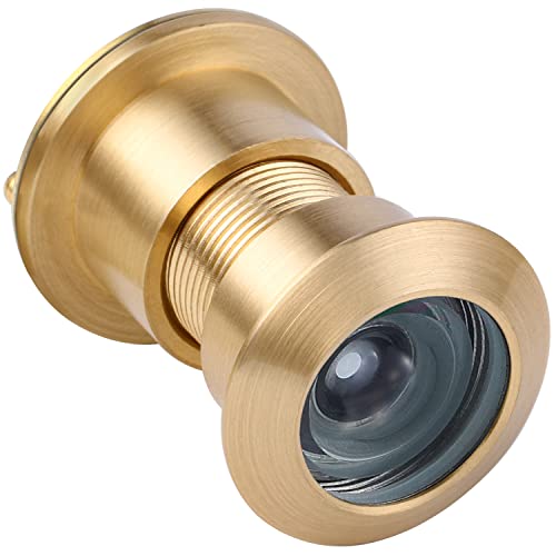 Earl Diamond - Security Peep Holes for Front Door, Solid Brass 220 Degree Door Viewer Peephole with Cover, Satin Gold - Image 1