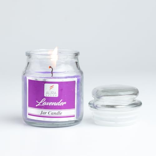 AURA DECOR AuraDecor Lavender Scented Jar Candle – Highly Fragrant Cookie Jar Candle for Home Decor, Spa & Aromatherapy | Long Burning Aroma Candle (Pack of 1) - Image 4