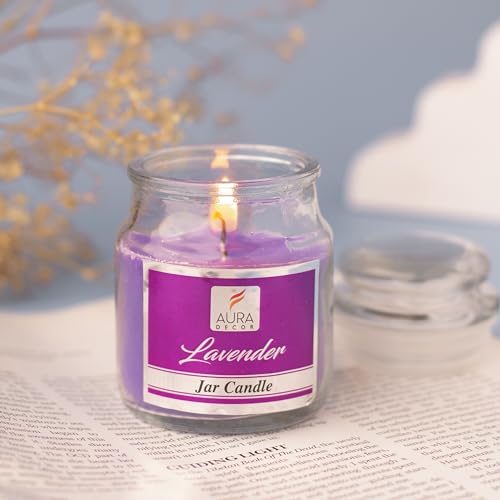 AURA DECOR AuraDecor Lavender Scented Jar Candle – Highly Fragrant Cookie Jar Candle for Home Decor, Spa & Aromatherapy | Long Burning Aroma Candle (Pack of 1) - Image 1