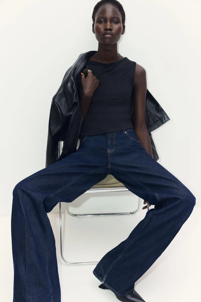 H&M Boat-neck microfibre top