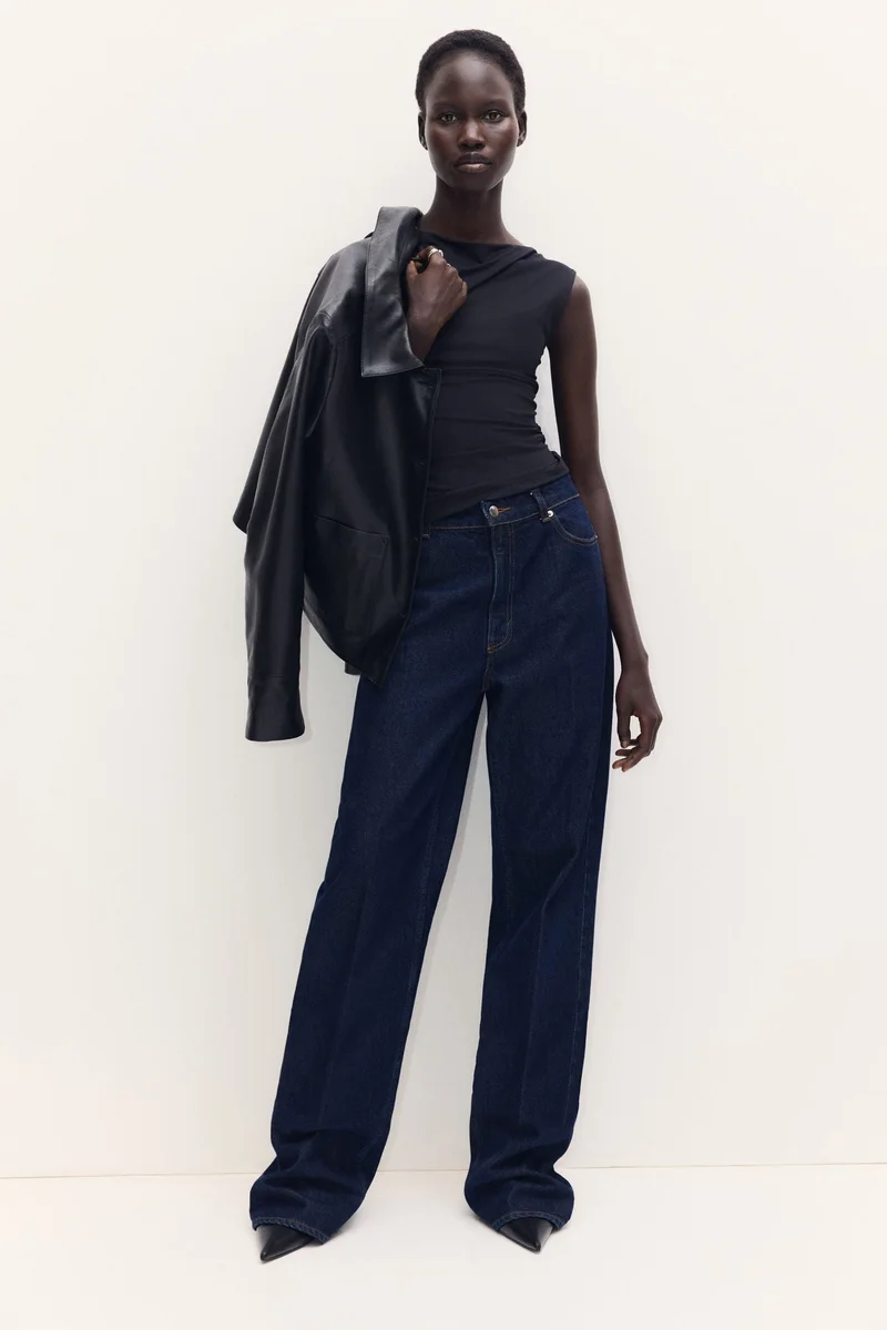 H&M Boat-neck microfibre top