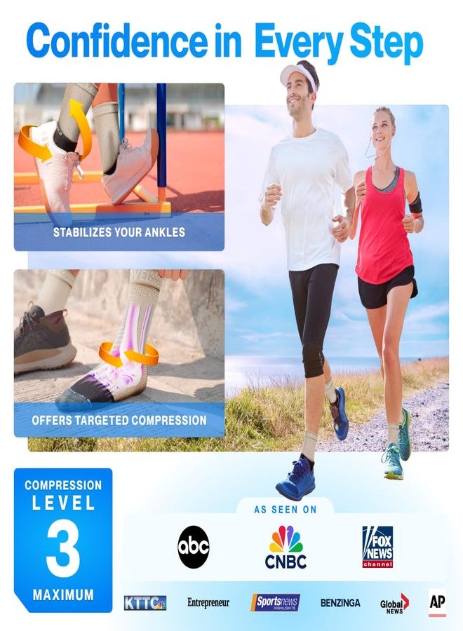 Modvel Foot & Ankle Brace Socks for Sprained Ankle Compression Sleeve - Foot Support for Women & Men - Tendonitis & Arthritis Ankle Brace Sports Running, Torn Ligaments & Women Stabilizing Ankle Wrap - Image 3