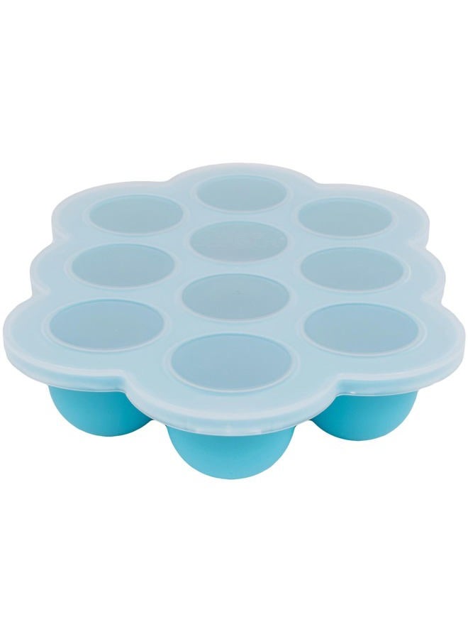 WeeSprout Silicone Freezer Tray with Clip on Lid Perfect Food Storage Container for Homemade Baby Food, Vegetable, Fruit Purees, and Breast Milk (Bright Blue, Ten 1.5 Ounce Sections) - Image 1