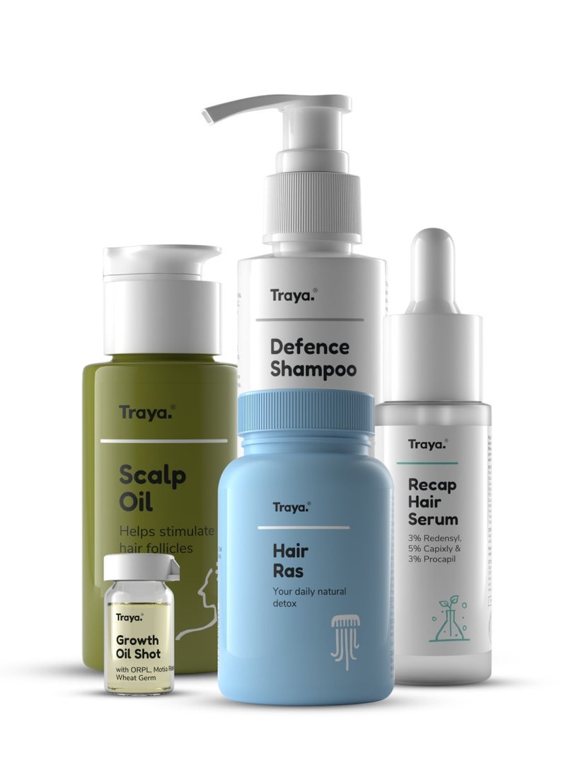 Traya Hair Regrowth Starter Combo Kit for Men | Stage 1 of Hair Loss | Combo of 4 Products - Image 1