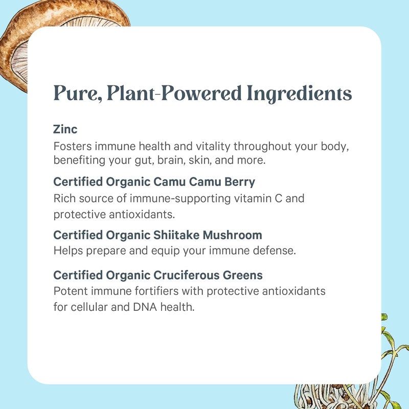 Pure Synergy مكمل زنك مركب بيو-سينرجي لدعم المناعة - زنك نباتي طبيعي مع فيتامين C وأطعمة عضوية كاملة لصحة المناعة والدماغ والبشرة 60 كبسولة - Image 5