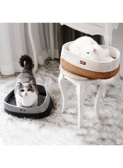 all for paws Oval Rope Cat Bed - Grey  - Image 2