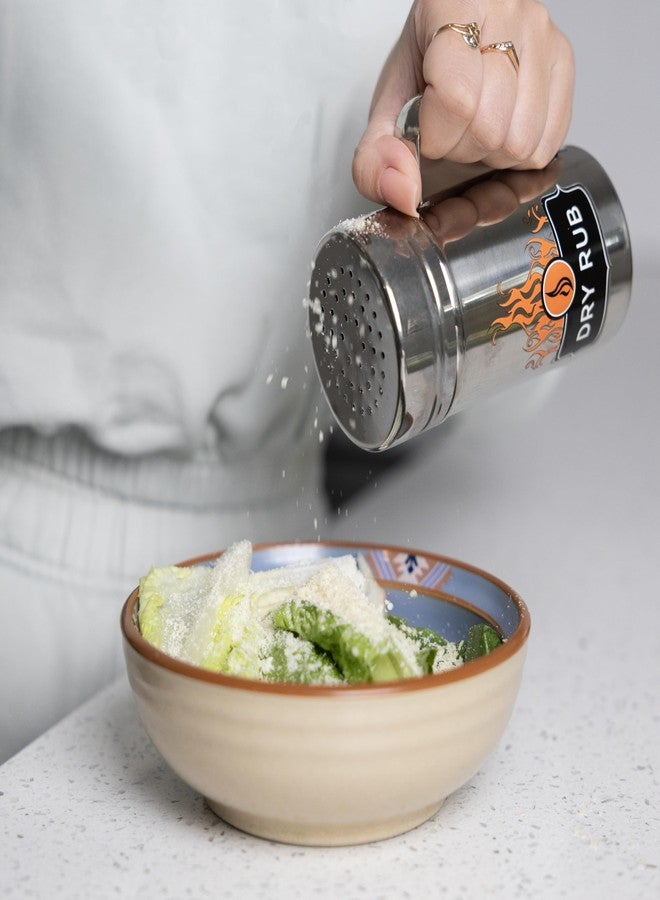 Outset Stainless Steel Dry Rub Shaker With Lid, 13oz Seasoning Dispenser - Image 4