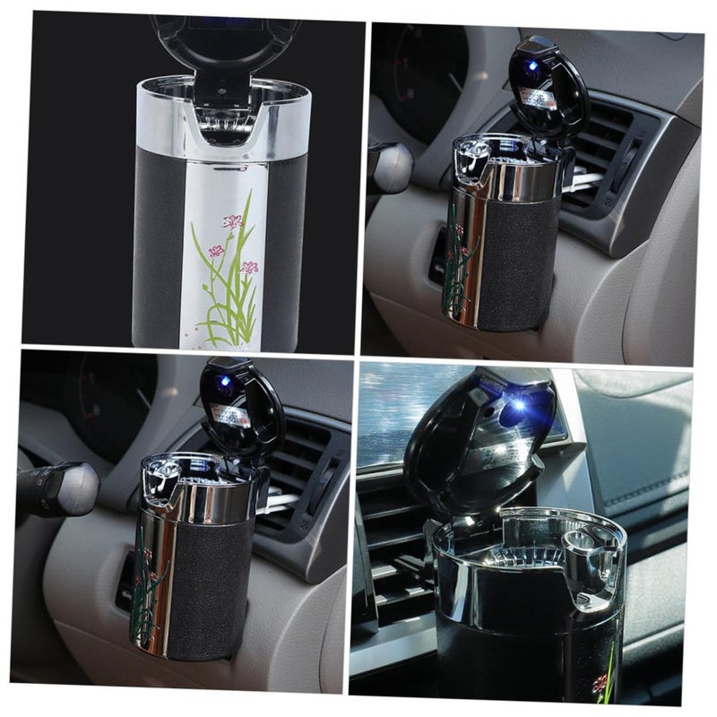 Car Cigarette Ash Container with LED Light Detachable Smokeless Ashtray for Cup Holder - Image 4