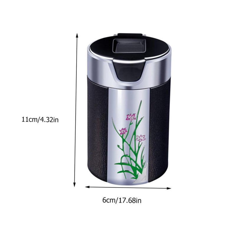 Car Cigarette Ash Container with LED Light Detachable Smokeless Ashtray for Cup Holder - Image 3