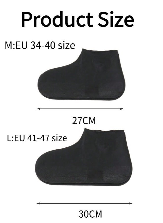 2 Pairs Waterproof Shoe Covers, Non-Slip Water Resistant Overshoes Silicone Rain Shoe Cover Outdoor cycling Protectors apply to Men, Women - Image 5