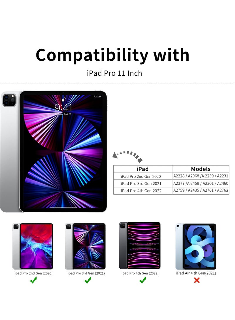 iPad Pro 11 Inch Case (4th/3rd/2nd Gen, 2022/2021/2020) – Soft TPU Back Smart Case with Pencil Holder, Tri-Fold Stand, Wireless Charging, Auto Wake/Sleep (Stone) - Image 3