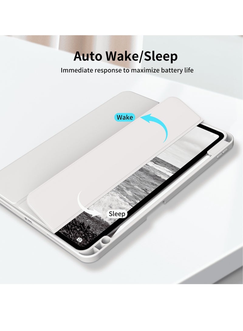 iPad Pro 11 Inch Case (4th/3rd/2nd Gen, 2022/2021/2020) – Soft TPU Back Smart Case with Pencil Holder, Tri-Fold Stand, Wireless Charging, Auto Wake/Sleep (Stone) - Image 5