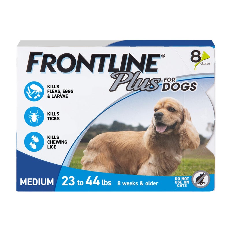 FRONTLINE Plus Flea and Tick Treatment for Medium Dogs Up to 23 to 44 lbs. 8 Treatments - Image 1