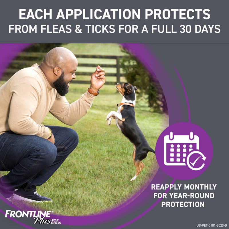 FRONTLINE Plus Flea and Tick Treatment for Medium Dogs Up to 23 to 44 lbs. 8 Treatments - Image 4
