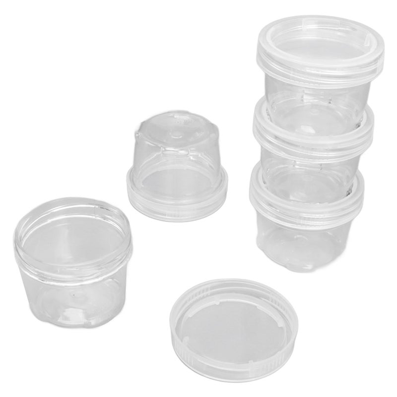 5PCS Portable Sauce Bottle Salad Dressing Container Reusable Plastic Small Condiment Cups Set with Lids and Storage Bag for Travel Camping Fishing White - Image 4