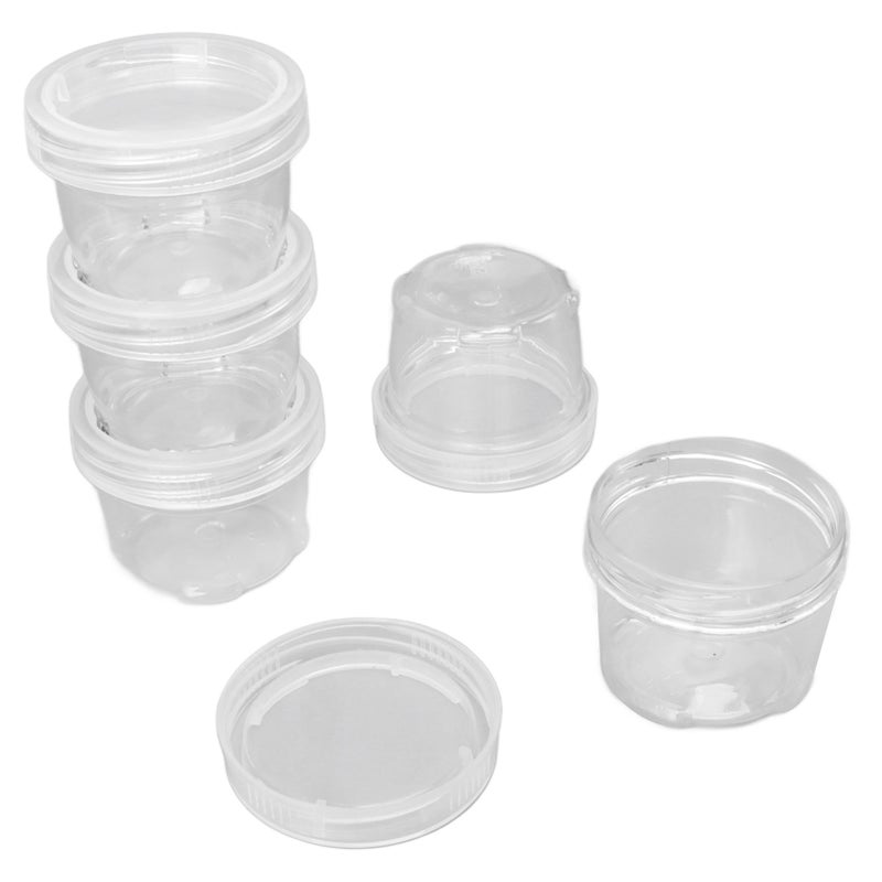 5PCS Portable Sauce Bottle Salad Dressing Container Reusable Plastic Small Condiment Cups Set with Lids and Storage Bag for Travel Camping Fishing White - Image 5
