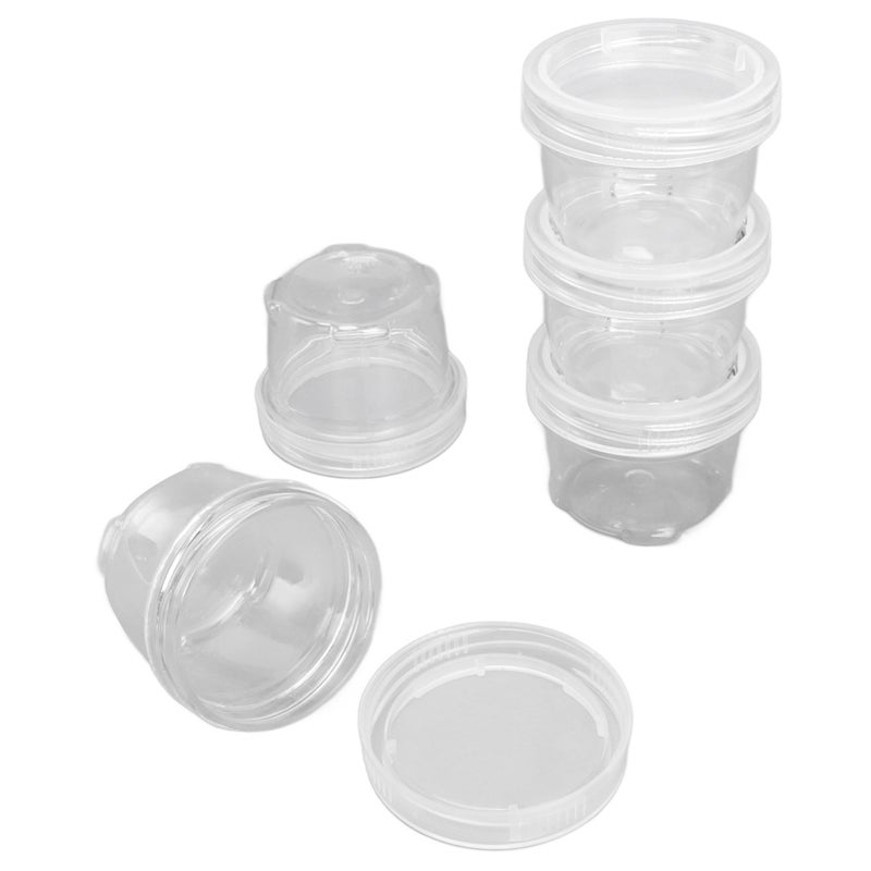 5PCS Portable Sauce Bottle Salad Dressing Container Reusable Plastic Small Condiment Cups Set with Lids and Storage Bag for Travel Camping Fishing White - Image 3