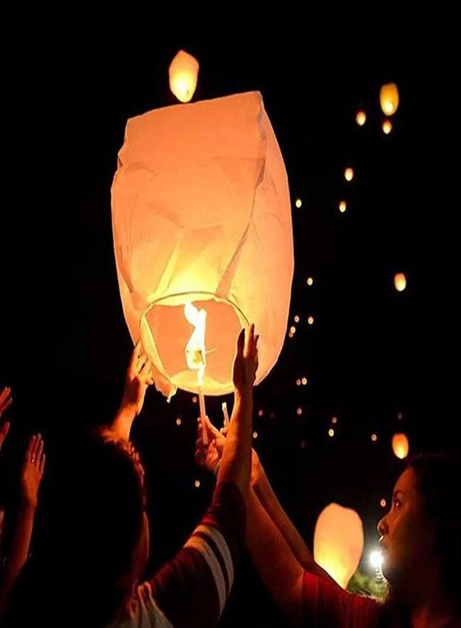 PRINT BHARAT Paper and Wax Candle Flying Sky Hot Air Balloon Lanterns (Multicolour) - Image 3