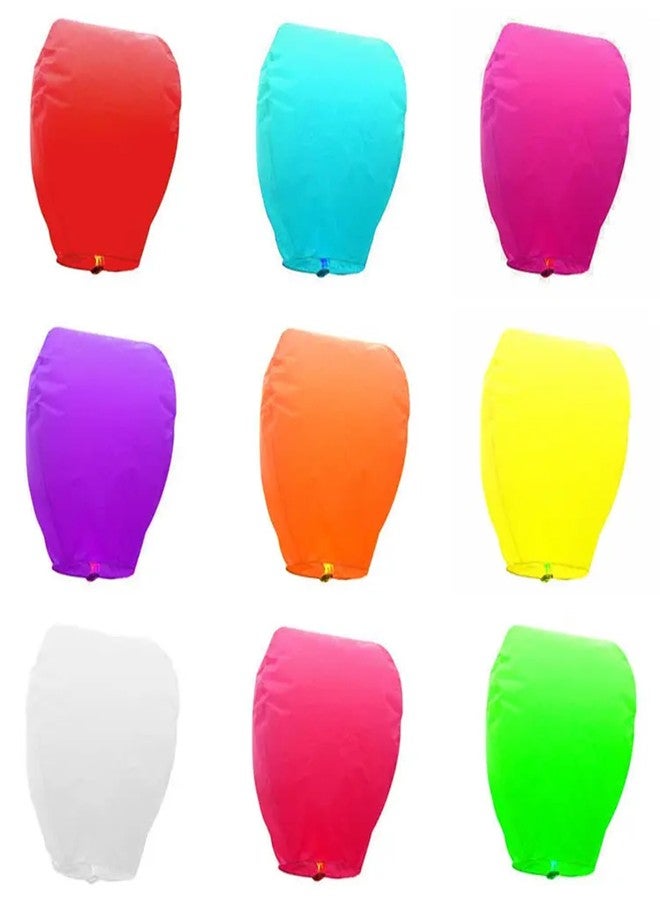 PRINT BHARAT Paper and Wax Candle Flying Sky Hot Air Balloon Lanterns (Multicolour) - Image 1