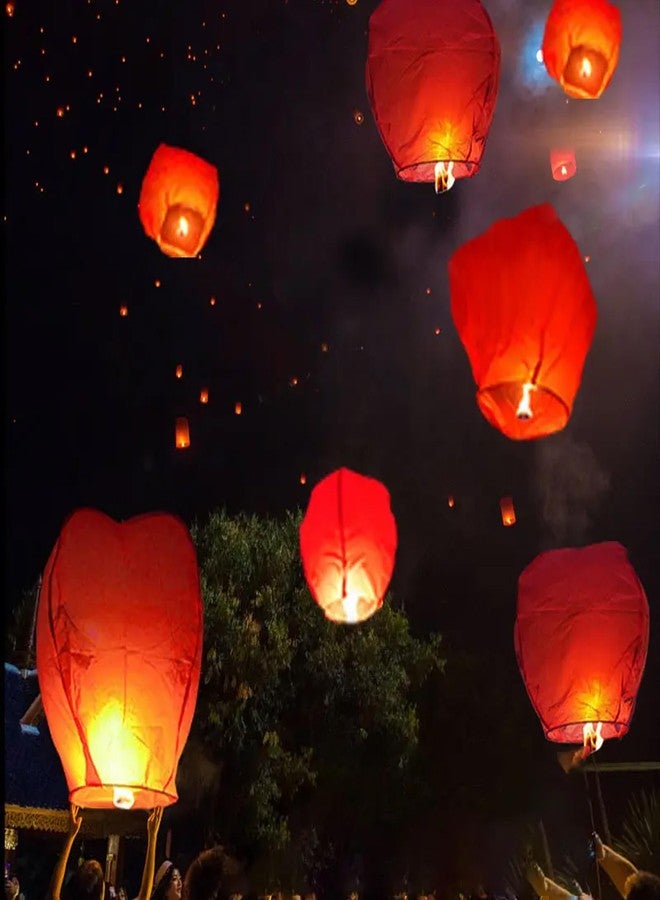 PRINT BHARAT Paper and Wax Candle Flying Sky Hot Air Balloon Lanterns (Multicolour) - Image 5