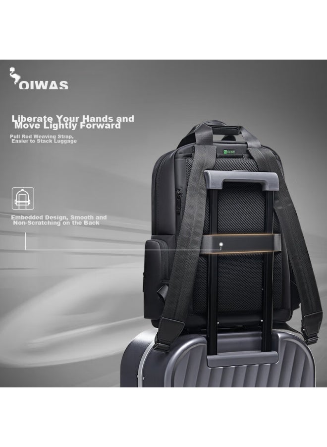 OIWAS Aihua Pioneer Series Backpack For Men And Women, 15.6-inch Laptop Bag, Travel Backpack, School Bag, Jd Self-operated, Black - Image 5