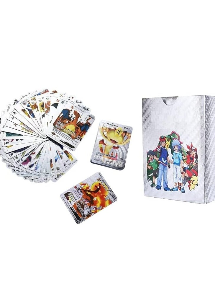 Generic RAGVEE Collectible Card Games 55 PCS Silver Foil Card Assorted Cards TCG Deck Box - V Series Cards Vmax GX Rare Silver Cards and Common-Rare Mystery Card  - Image 1