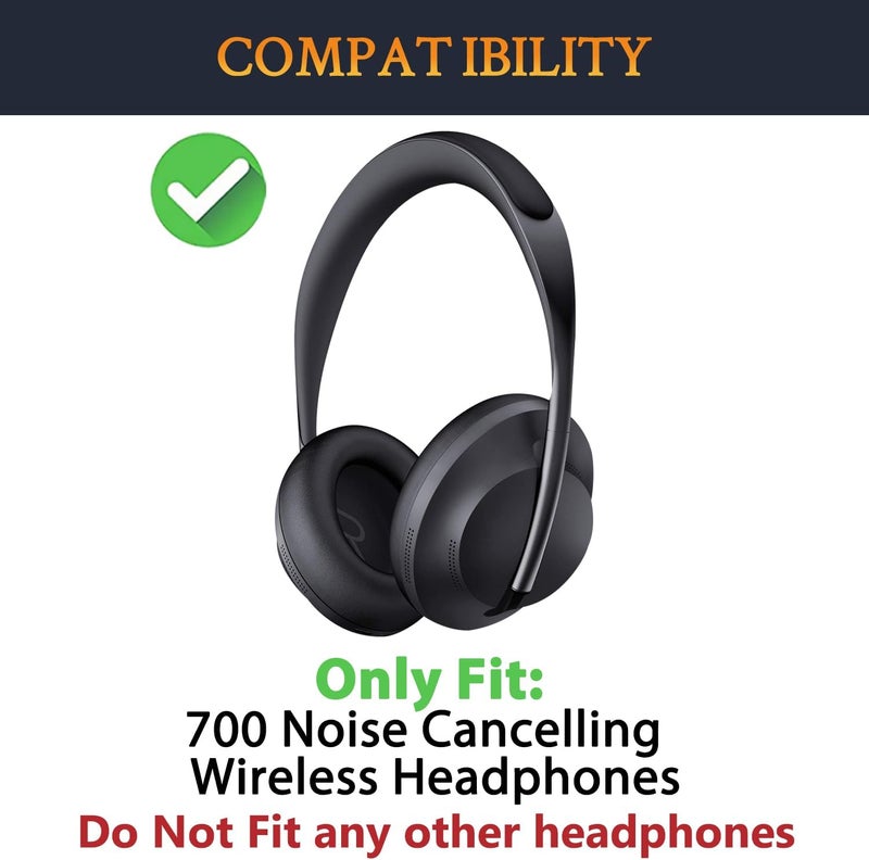 SoloWIT Protein Leather Replacement Earpads for Bose 700 (NC700) Wireless Headphones, Ear Pads Cushions with Softer Protein Leather, High-Density Noise Cancelling Foam, Added Thickness - Black Gold - Image 2