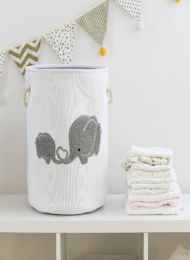 INough Large Kids Hampers for Laundry Elephant Laundry Hamper Kids Canvas Hampers for Laundry for Girls, Laundry Basket, Toddler Laundry Hamper Kids for Baby Room, Livingroom, Kidsroom, Play Room - Image 3