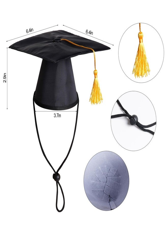 SUMERSHA Pet Graduation Cap with Bowtie Dog Graduation Hat with Yellow Tassel Pet Graduation Costume Accessory for Dogs Cats Party Outfit (Hat+ Bow Tie) - Image 2