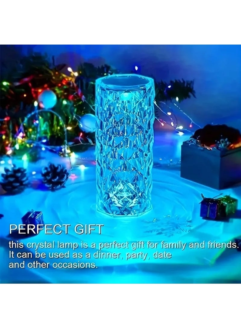 LDQ USB Charging Rose Crystal Desk Lamp – 16-Color RGB Night Light with Remote & Touch Control, Atmosphere Lamp for Bedroom, Living Room, Festivals & Gifts - Image 2
