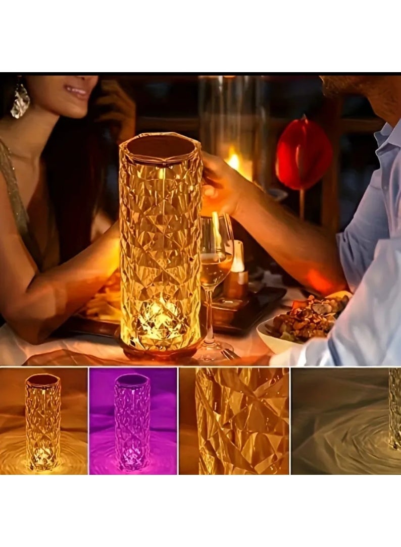 LDQ USB Charging Rose Crystal Desk Lamp – 16-Color RGB Night Light with Remote & Touch Control, Atmosphere Lamp for Bedroom, Living Room, Festivals & Gifts - Image 4
