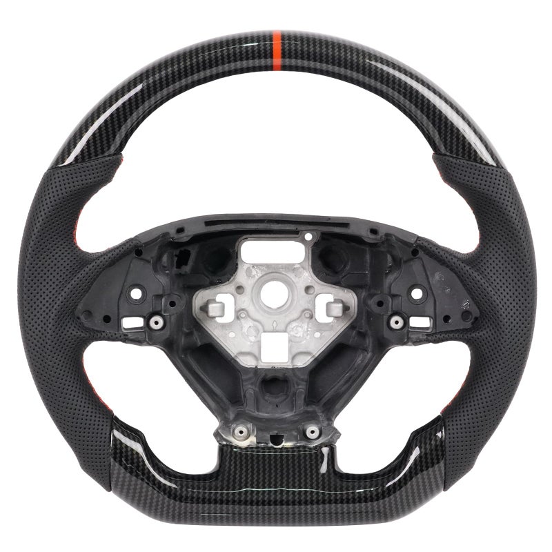 JIANGGAI DShaped Perforated Leather Grip Steering Wheel Hydro Dip Carbon Fiber Steering Wheel Fit For Chevy Corvette C7 20142019