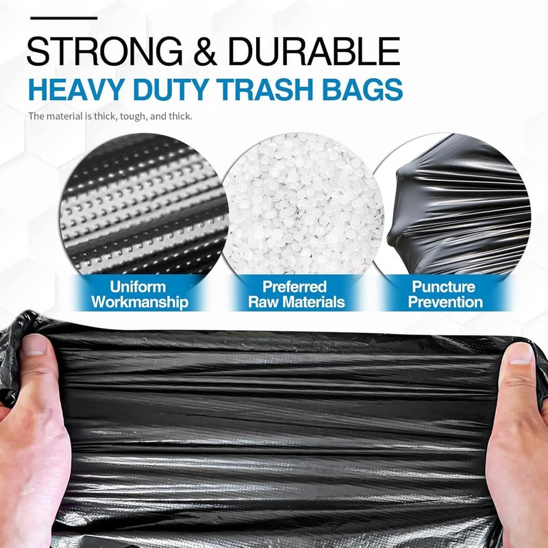 Maykela Garbage Bag 70 Gallon Trash Bags Outdoor Large Black Heavy Duty Trash Can Liners for Outdoor,Lawn and Leaf Storage Home Large 70 Gallon Garbage Can Liners 10 Pcs 130 * 150cm - Image 3